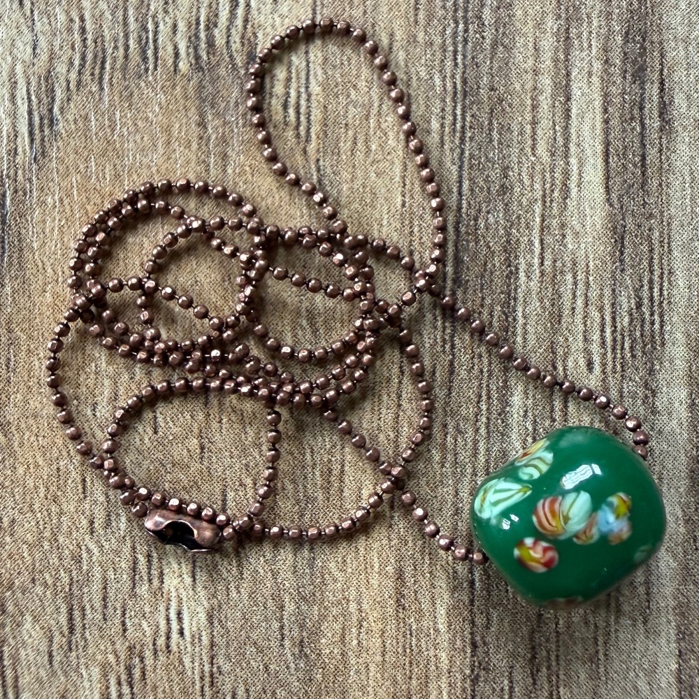 Vintage Japanese Glass Millefiori Bead Necklace